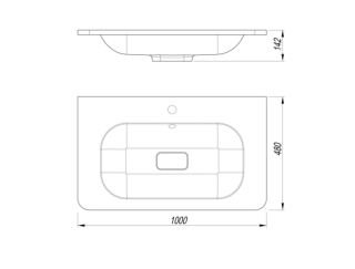 Раковина из искусственного мрамора ArtMax AM-LAV-1000-MR-FN 100 см