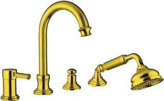 Смеситель на борт ванны однорычажный с выдвижным душем и переключателем Cezares OLIMP-BVDM-03/24-L