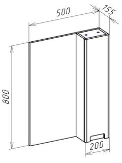 Зеркало-шкаф Bellezza Пегас 50см левый чёрный 00000011163