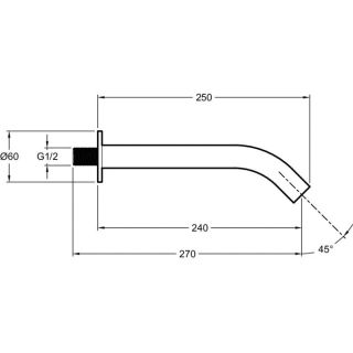 Излив для ванны Jacob Delafon Metro E25399-CP хром