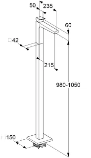 Напольный смеситель для раковины Kludi Decus 545950575 хром