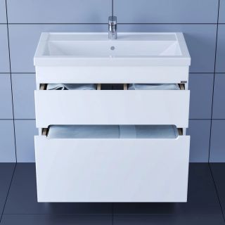 Тумба под раковину СанТа Лондон 224007л 80см белый