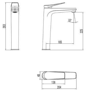 Смеситель для раковины Lemark Bronx LM3709BL с донным клапаном чёрный