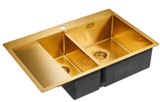 Мойка кухонная Paulmark Union PM537851-BGR правая брашированное золото