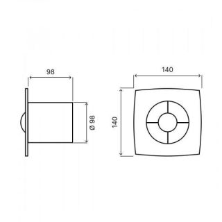 Вентилятор BETTOSERB 120150 с обратным клапаном, автоматическим включением и таймером, цвет белый