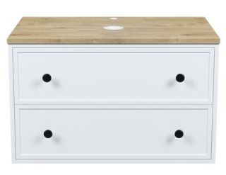 Тумба подвесная IDDIS Torr TOR80WVi95K со столешницей 80см дуб верона/белый матовый