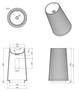 Раковина напольная Armadi Art Torre Corian 801-Torre-MT 48 см мятный