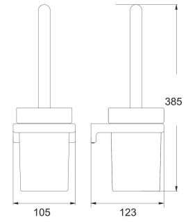 Ёршик для унитаза Rose RG1800H чёрный