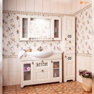 Тумба под раковину Бриклаер Кантри 4627125413674 120 см бежевый дуб прованс