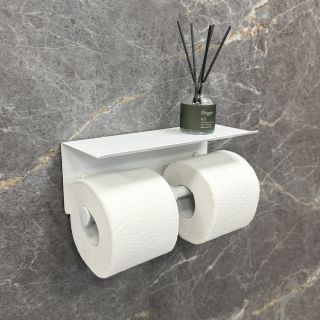 Бумагодержатель двойной с полкой для телефона Fixsen Hotel белый (FX-31011W-2)