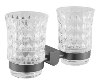 Стакан двойной для ванной комнаты Rose RG1722T пепельный