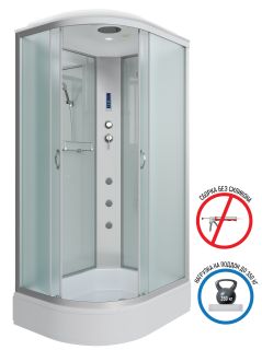 Душевая кабина Niagara NG-33974-14RF с гидромассажем 90x70см серебро/матовое