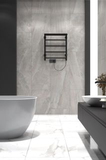 Полотенцесушитель электрический Indigo Forma LEF60-50BRRt с полкой 60x50 см чёрный муар