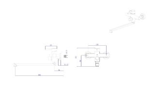 Смеситель для ванны RUSH Melos с длинным поворотным изливом (SUS1101-51)