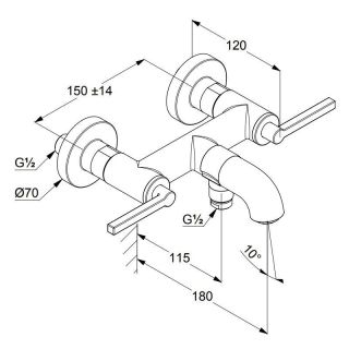 Смеситель для ванны и душа Kludi Nova Fonte Puristic 205405315 белый матовый