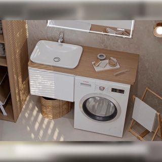 Столешница Velvex Unit 100, белый мрамор