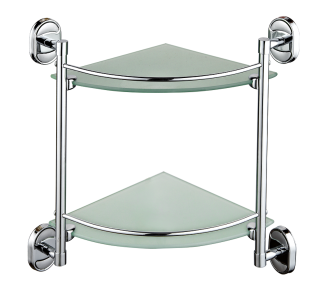 Полка для ванной комнаты РМС A9010 двойня угловая хром