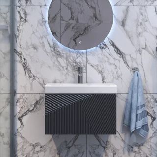 Тумба под раковину подвесная Velvex Edge tp.EDG.9696.60.1Y графит, 60 см