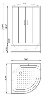 Душевая кабина Parly Classic 80x80см EC821