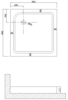 Душевой поддон Niagara 90901QRUS 90x90см