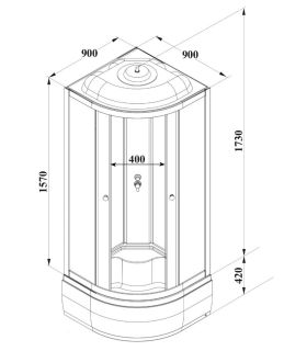 Душевая кабина Parly Bianco EB921 90x90см