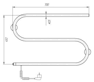 Полотенцесушитель электрический Domoterm DMT 112 42x70 EK L хром