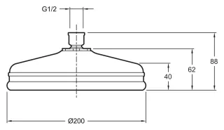 Верхний душ Jacob Delafon Katalyst E13692-CP 20 см хром