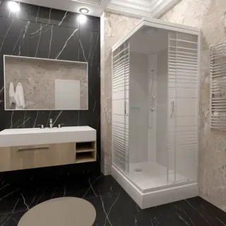 Душевая кабина Triton Квадро Щ0000045508 120x80 см профиль белый стекло с узором