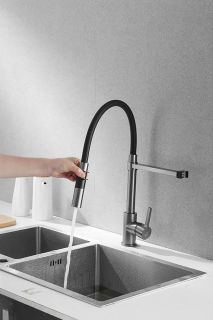 Смеситель для кухни Rose R133T пепельный