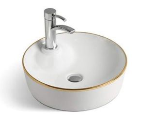 Раковина CeramaLux  D1306H011 белая 43 см