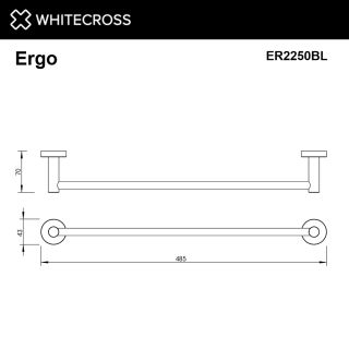 Полотенцедержатель WHITECROSS Ergo ER2250BL 45 см чёрный матовый
