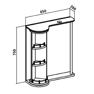 Зеркальный шкаф Runo  Секрет 65 (00000000580)