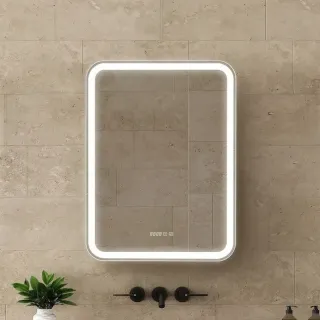 Зеркало-шкаф с подсветкой ArtMax Platino AM-Pla-600-800-1D-R-DS-FC-H-T-Grey 60 см серый матовый