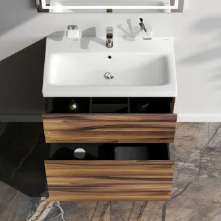 Тумба под раковину Am.Pm Gem M90FSX0752HF напольная под дерево орех 75 см