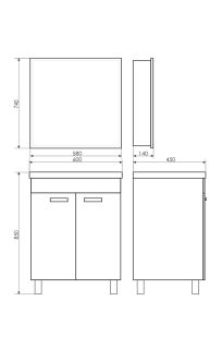 Comforty Зеркало-шкаф "Диана-60" белый глянец