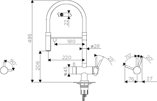 Смеситель для кухни Omoikiri Kanto-С