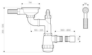 Сифон Omoikiri WK-1-R-IN