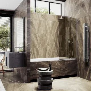 Шторка на ванну MaybahGlass MGV-139-5у 54см хром матовый