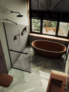 Душевая перегородка MaybahGlass MGD-727-6у 79см чёрный