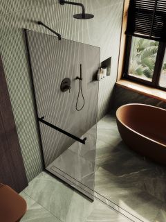 Душевая перегородка MaybahGlass MGD-727-6у 79см чёрный