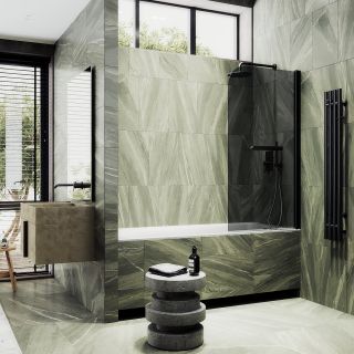 Шторка на ванну MaybahGlass MGV-773-6 50см чёрный