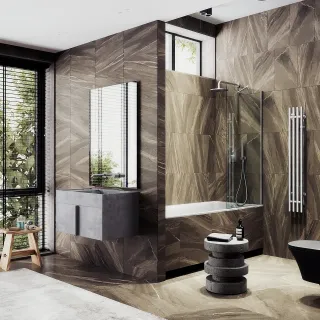 Шторка на ванну MaybahGlass MGV-248-5ш 30см хром матовый