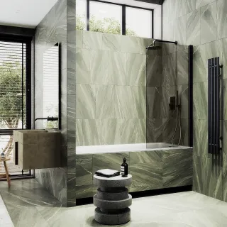 Шторка на ванну MaybahGlass MGV-622-6 80см чёрный