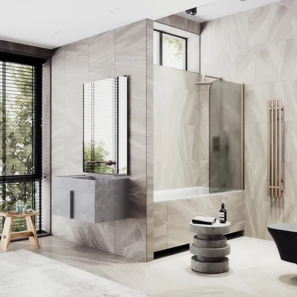 Шторка на ванну MaybahGlass MGV-617-2 70см бронза