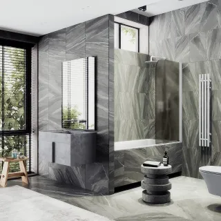 Шторка на ванну MaybahGlass MGV-612-1 60см белый