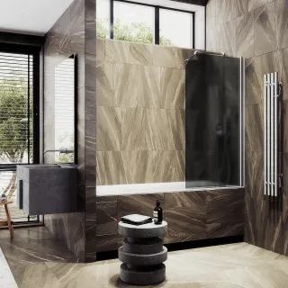 Шторка на ванну MaybahGlass MGV-624-5 80см хром матовый