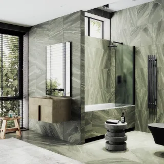 Шторка на ванну MaybahGlass MGV-610-6 50см чёрный