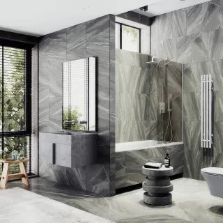 Шторка на ванну MaybahGlass MGV-70-1у 80см белый