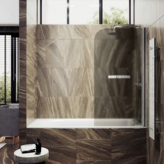 Шторка на ванну MaybahGlass MGV-784-5 70см хром матовый