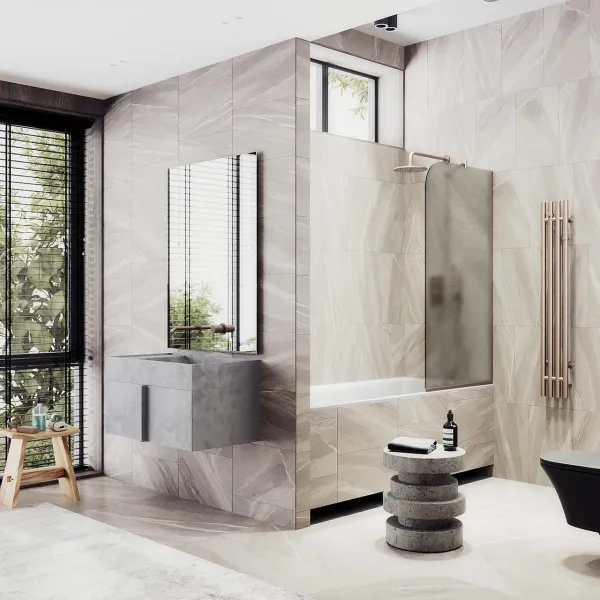 Шторка на ванну MaybahGlass MGV-75-2у 70см бронза